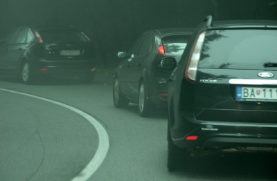 MEN IN BLACK IN FOG